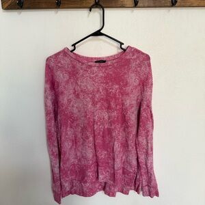 Jessica Simpson Pink Tie-Dye Long Sleeve Top